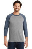 District Made Men's Perfect Tri 3/4 Sleeve Raglan Shirt - DM136